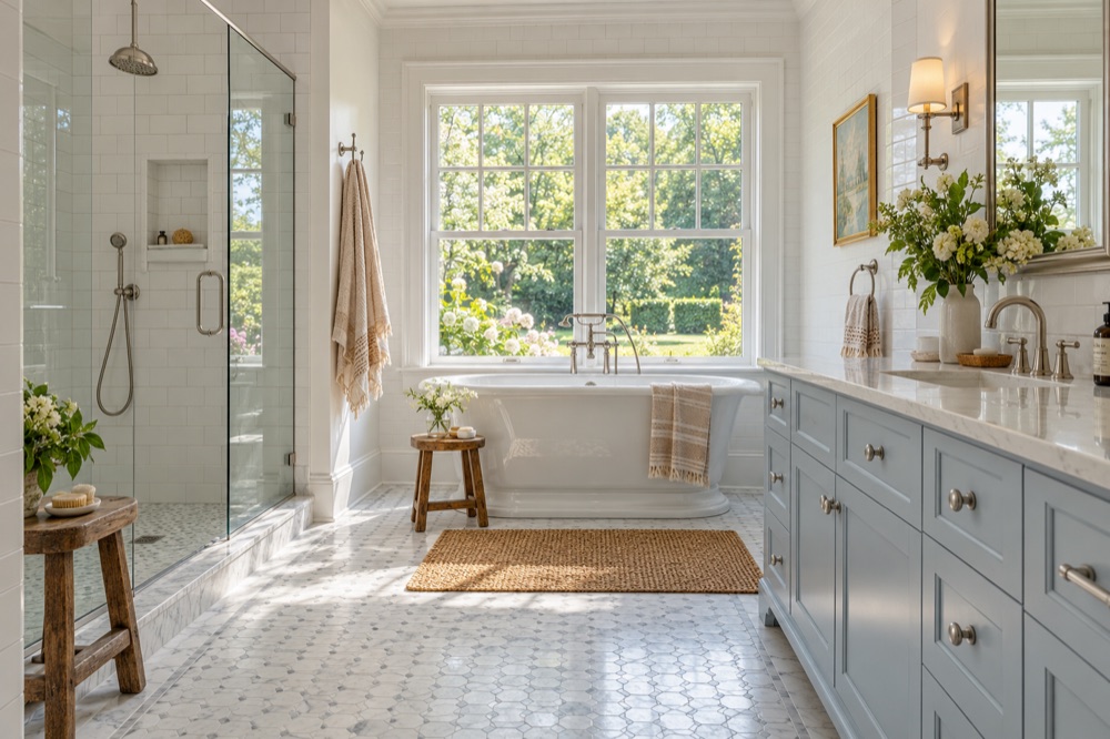 Tile Installation in a distinct Connecticut residential setting